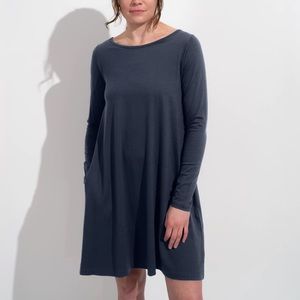 Wool& Rowena Swing Dress - Washed Navy, Medium